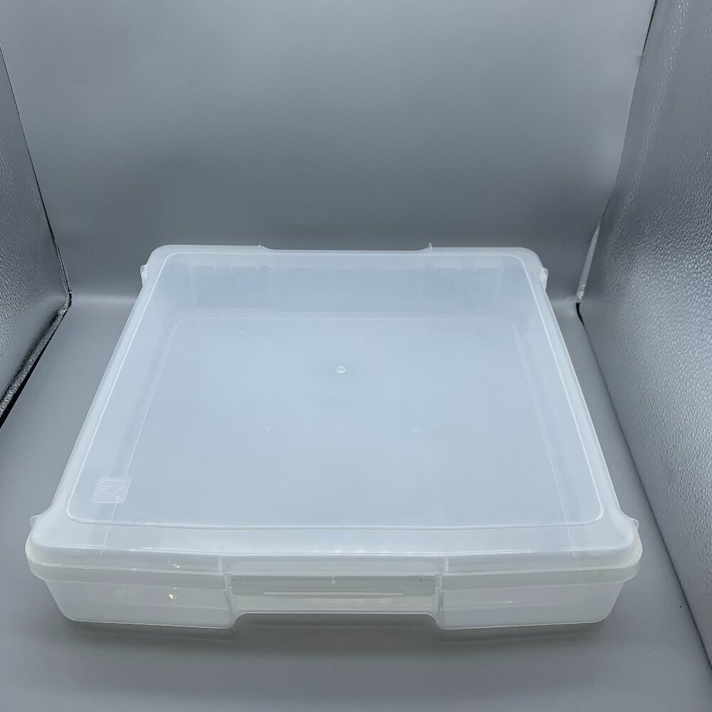 Iris 14"x14" Clear Plastic Storage Container with Clasp Lid